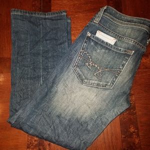 Washed Low Rise Crop Jeans